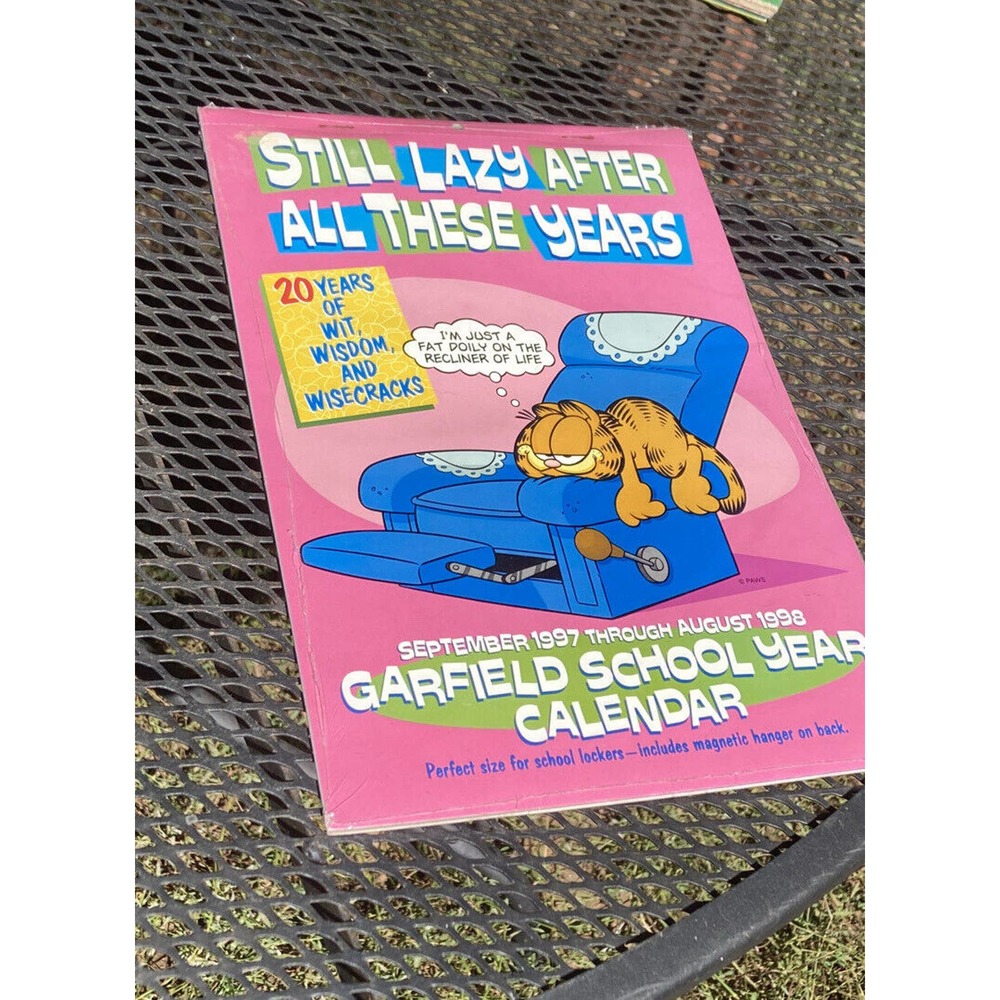 Garfield School Year Calendar September 1997 Aug 1998 NEW SEALED Still Lazy￼￼￼